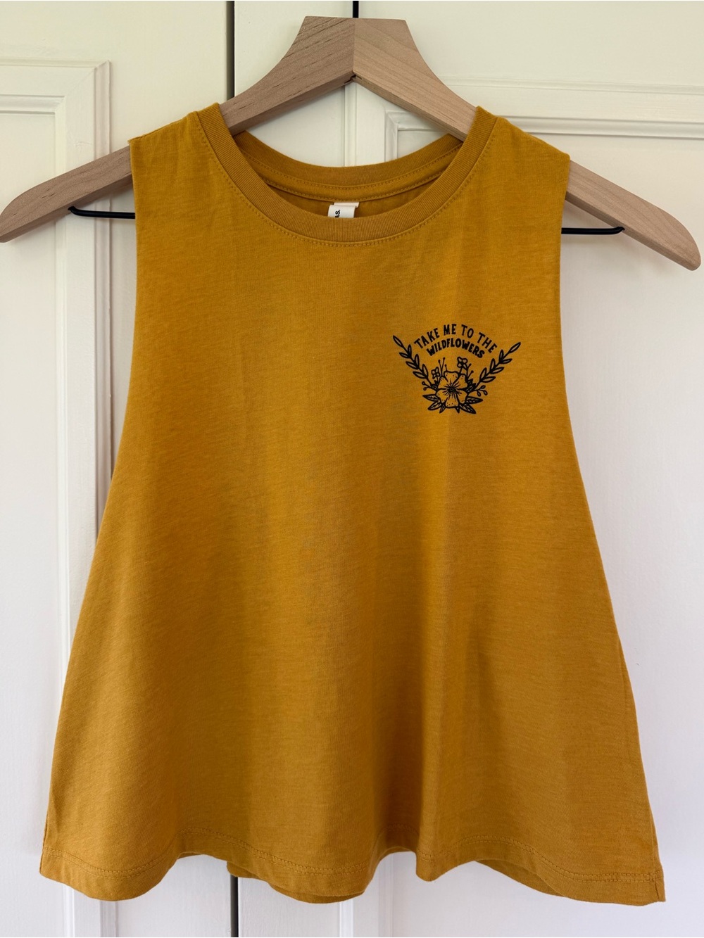 Bella Canvas racer back crop in goldenrod, size M